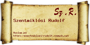 Szentmiklósi Rudolf névjegykártya