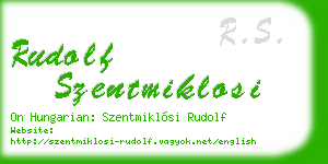 rudolf szentmiklosi business card